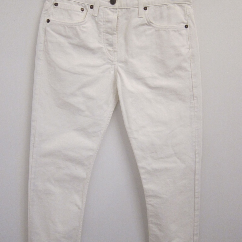 Authentic The Row White Denim Cropped Pant